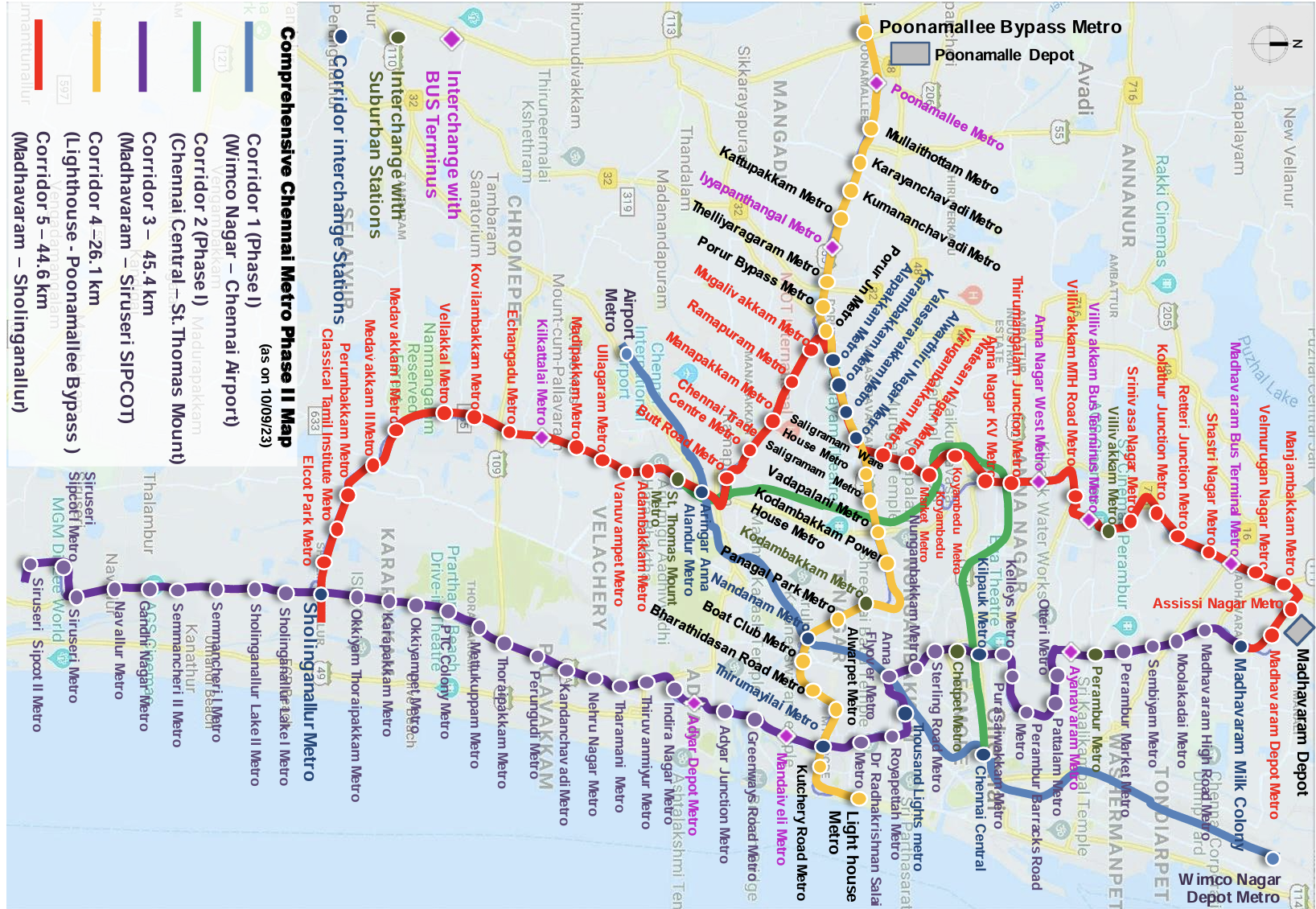 Chennai Metro Map 2025