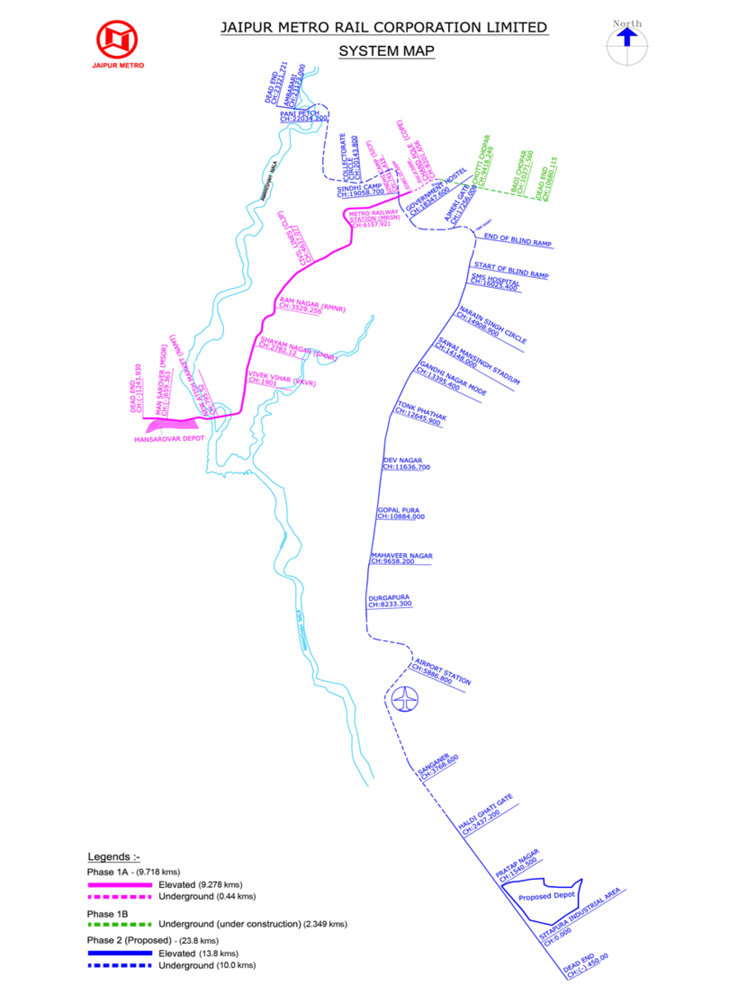 Jaipur Metro Map 2025