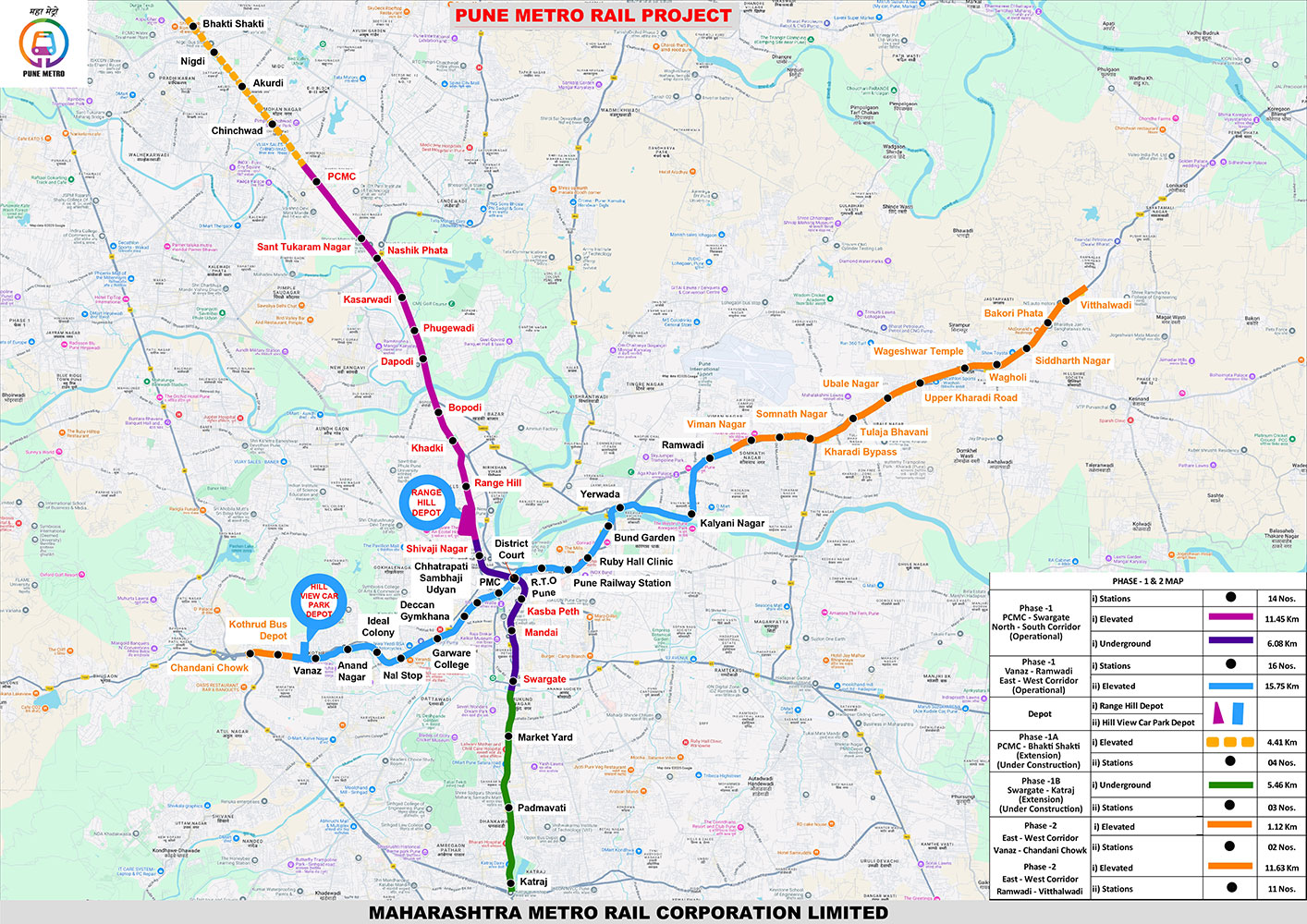 Pune Metro Map 2025