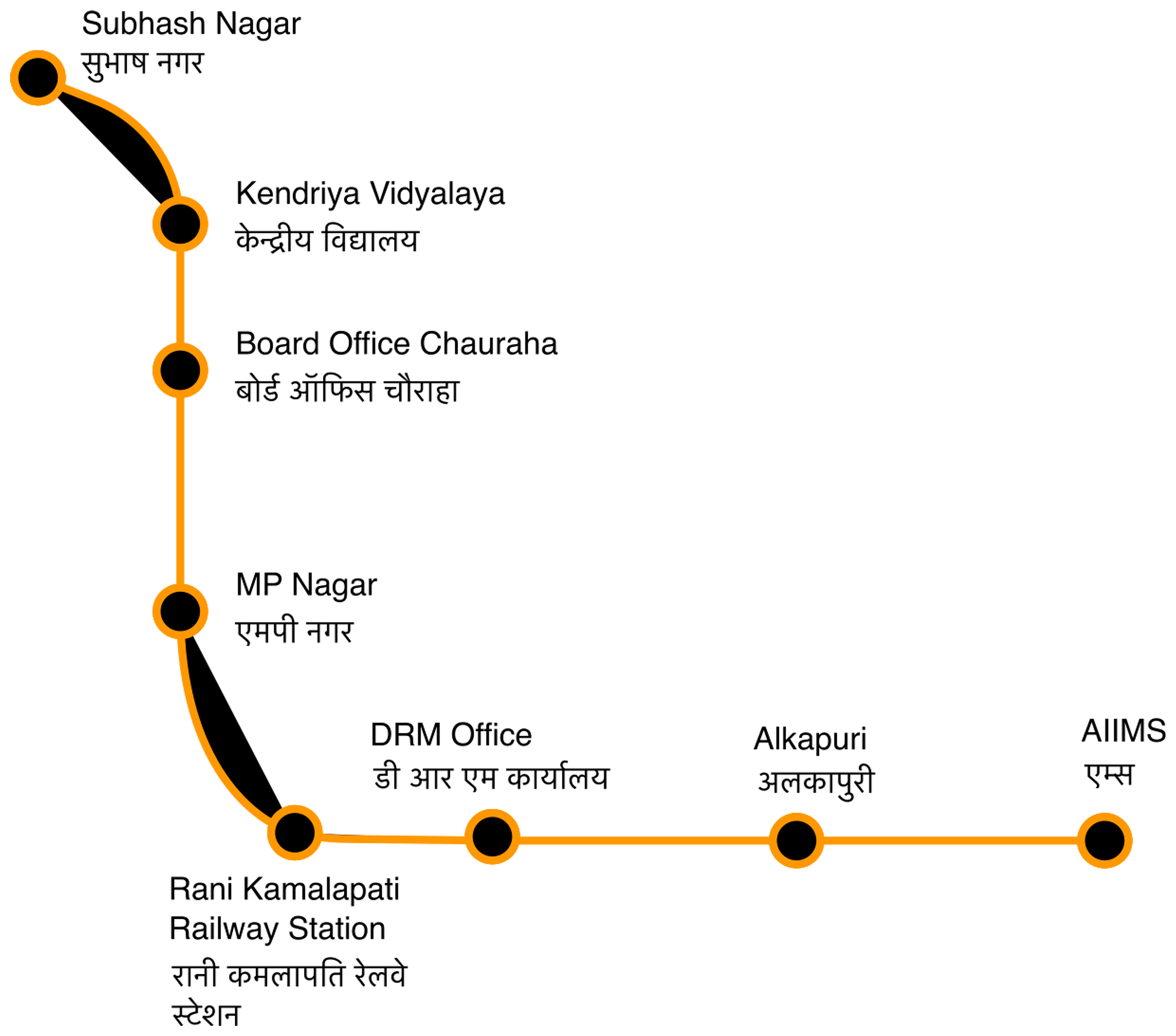 Bhopal Metro Orange Line Map