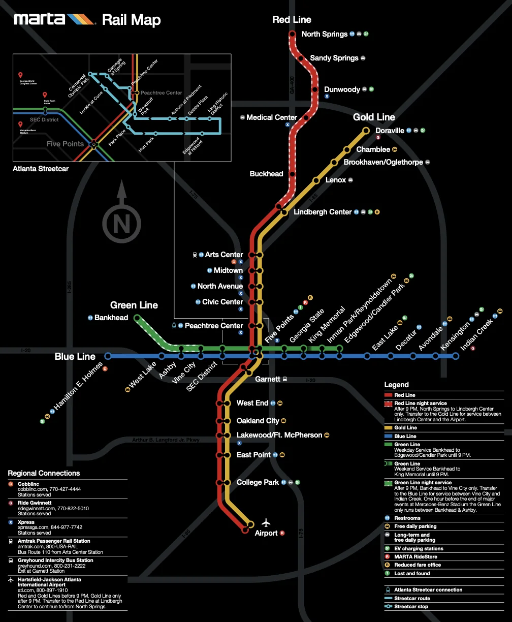 MARTA Rail official transit map