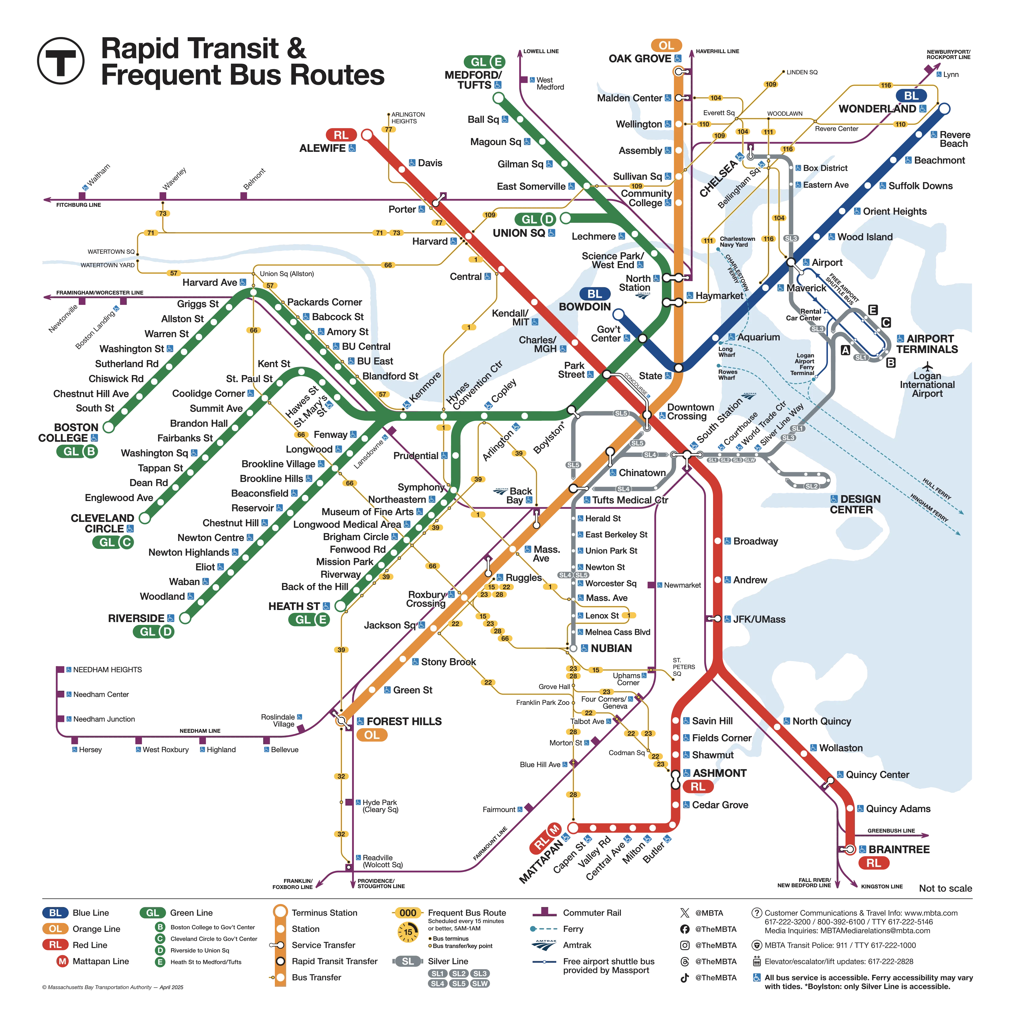 MBTA Subway / The T official transit map
