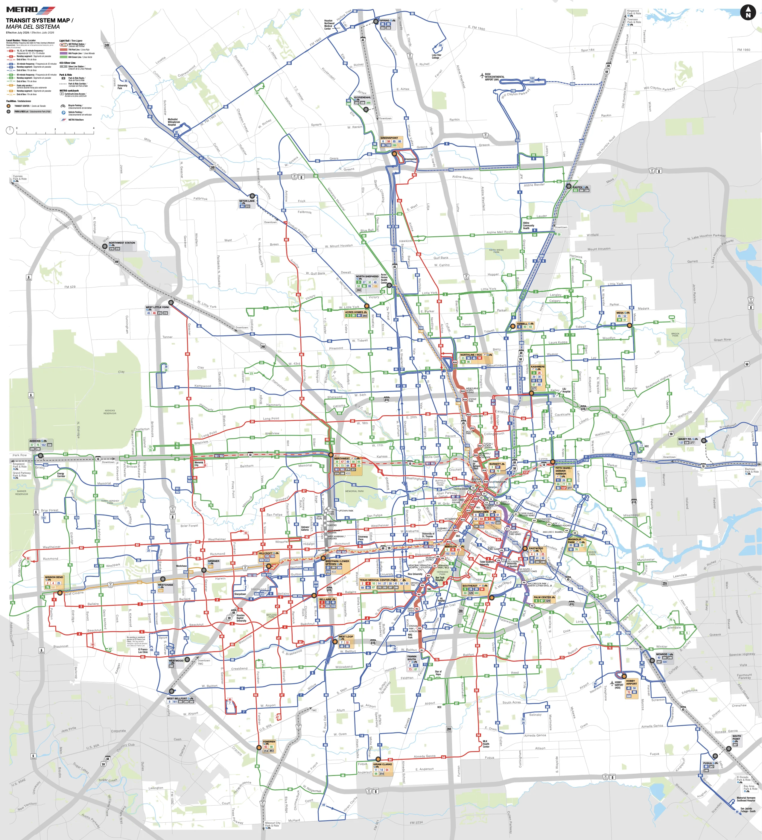 METRORail official transit map