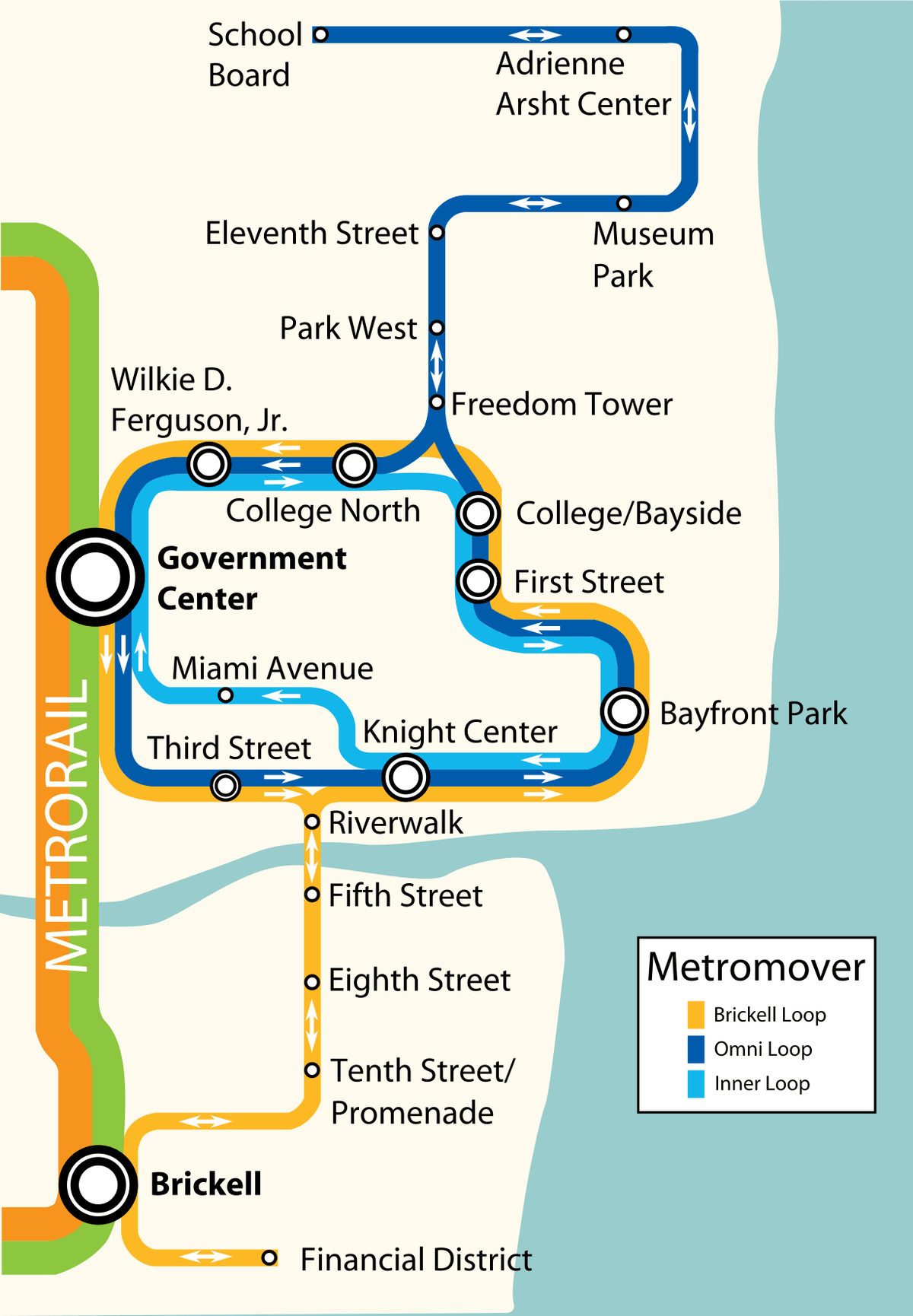 Miami Miami Metromover map