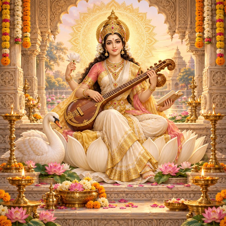 Saraswati Mata devotional artwork